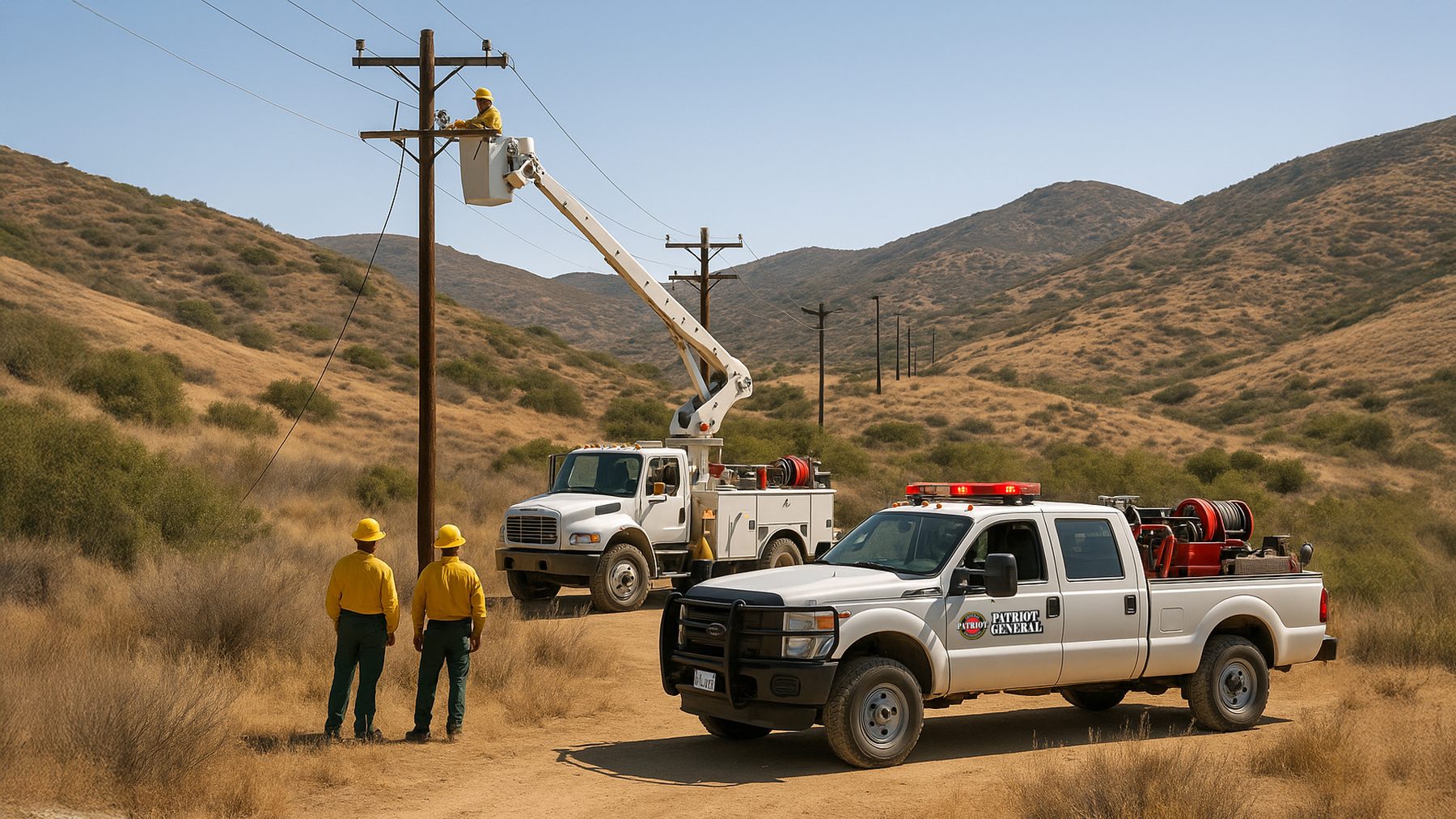 Patriot General fire and utility equipment in Southern California terrain